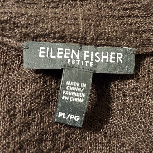 EILEEN FISHER Brown Open Front Thin Sweater Top - Picture 5 of 5